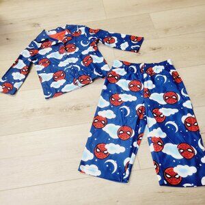 Spiderman Toddler Boys Sz 2T Long Sleeve Shirt Pants 2 pc Fleece Pajama Set